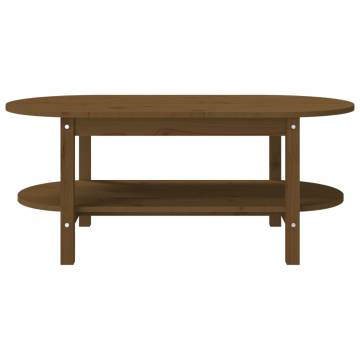 Honey Brown Solid Wood Coffee Table - Elegant & Practical