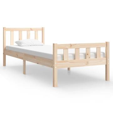 Solid Wood Bed Frame 75x190 cm - Small Single