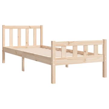 Solid Wood Bed Frame 75x190 cm - Small Single