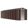 Garden Shed Brown 191x810x198 cm Galvanised Steel - Hipomarket