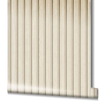 Noordwand Botanica Beige Wallpaper - Wooden Slats Design