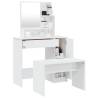 Stylish High Gloss White Dressing Table Set | Hipomarket