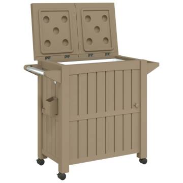 3-in-1 Serving Cart with Ice Bucket - Light Brown Polypropylene