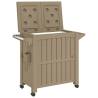 3-in-1 Serving Cart with Ice Bucket - Light Brown Polypropylene