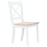 Elegant White & Light Wood Dining Chairs - 2 pcs Set