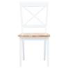 Elegant White & Light Wood Dining Chairs - 2 pcs Set