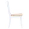 Elegant White & Light Wood Dining Chairs - 2 pcs Set