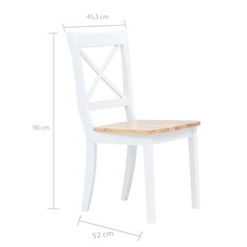 Elegant White & Light Wood Dining Chairs - 2 pcs Set