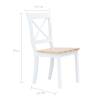 Elegant White & Light Wood Dining Chairs - 2 pcs Set