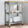 Kitchen Trolley MONZA 60x40x90 cm Solid Wood Pine Colour grey Size 60 x 40 x 90 cm 