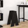 Stools 2 pcs Black - Solid Pine Wood | Hipomarket UK