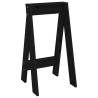 Stools 2 pcs Black - Solid Pine Wood | Hipomarket UK