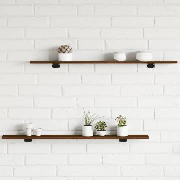 Wall Shelves 4 pcs Brown Oak | Stylish & Durable Storage