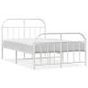 White Metal Bed Frame with Headboard & Footboard | 120x200 cm