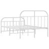 White Metal Bed Frame with Headboard & Footboard | 120x200 cm