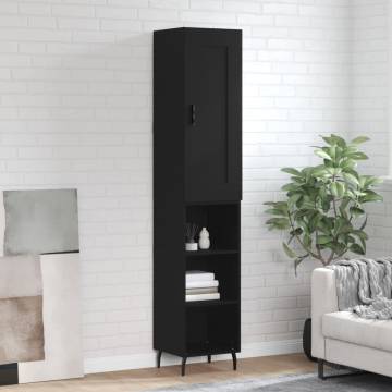 Stylish Black Highboard - 34.5x34x180 cm | HipoMarket