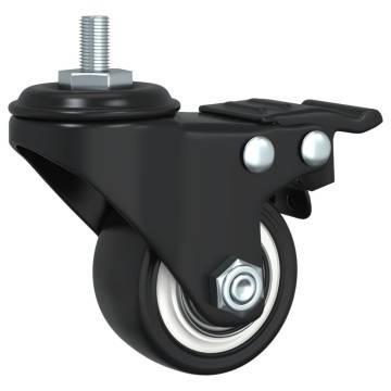 Caster Wheels 4 pcs Black 35 mm Iron for Planters | HipoMarket