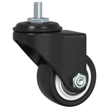 Caster Wheels 4 pcs Black 35 mm Iron for Planters | HipoMarket