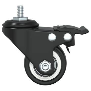 Caster Wheels 4 pcs Black 35 mm Iron for Planters | HipoMarket