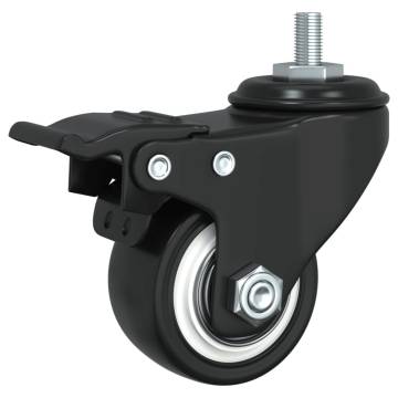 Caster Wheels 4 pcs Black 35 mm Iron for Planters | HipoMarket