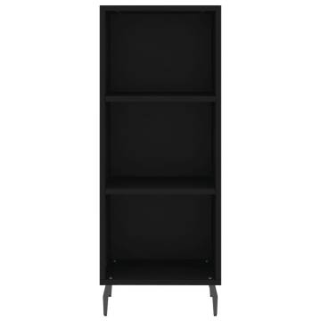 Stylish Black Highboard - 34.5x34x180 cm | HipoMarket