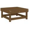 Garden Footstool with Cushion - Honey Brown Solid Pine Wood