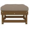 Garden Footstool with Cushion - Honey Brown Solid Pine Wood