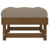 Garden Footstool with Cushion - Honey Brown Solid Pine Wood