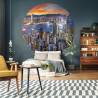 WallArt Wallpaper Circle Skyline by Night - 190 cm