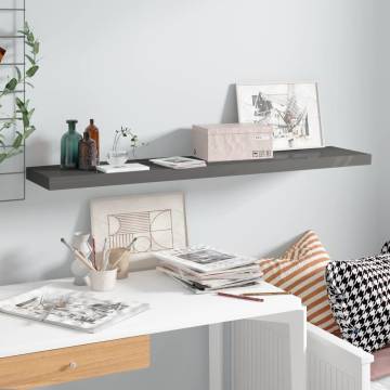 Floating Wall Shelf High Gloss Grey - Stylish Home Display