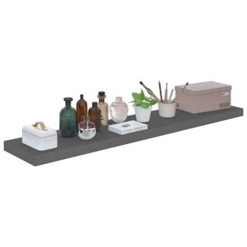 Floating Wall Shelf High Gloss Grey - Stylish Home Display