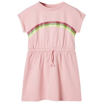 Kids' Light Pink Dress with Drawstring - Size 104