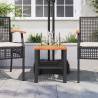 Garden Table Black 40x40 cm | Durable Poly Rattan & Acacia Wood