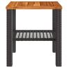 Garden Table Black 40x40 cm | Durable Poly Rattan & Acacia Wood