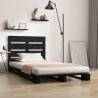 Bed Frame Black 75x190 cm Small Single Solid Wood Pine Colour black Size 75 x 190 cm 