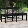 2-Seater Garden Bench Black - Solid Pine Wood | Hipomarket