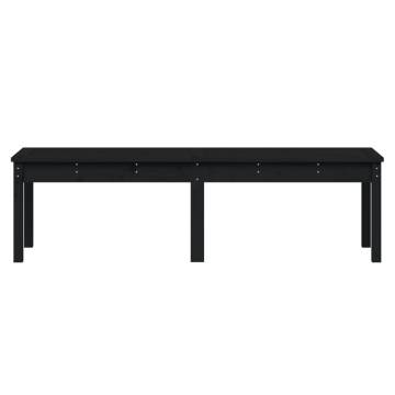 2-Seater Garden Bench Black - Solid Pine Wood | Hipomarket