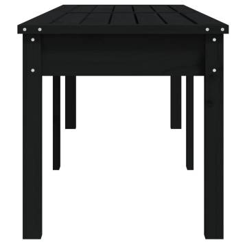 2-Seater Garden Bench Black - Solid Pine Wood | Hipomarket