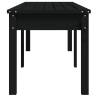 2-Seater Garden Bench Black - Solid Pine Wood | Hipomarket