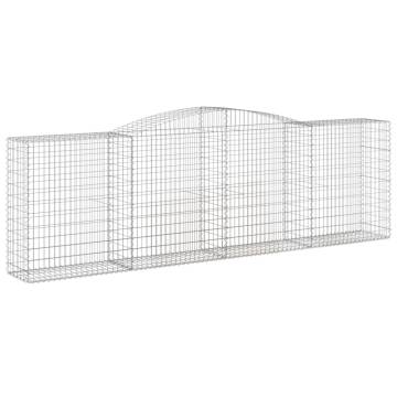 Arched Gabion Baskets - 10 pcs Galvanised Iron | HipoMarket