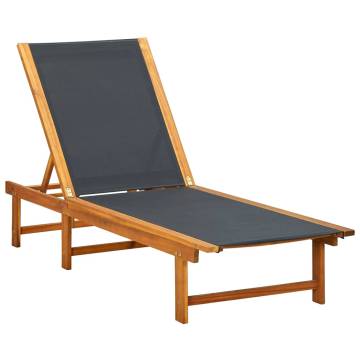 Stylish Acacia Wood Sun Lounger with Textilene | Hipo Market