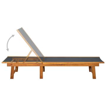 Stylish Acacia Wood Sun Lounger with Textilene | Hipo Market