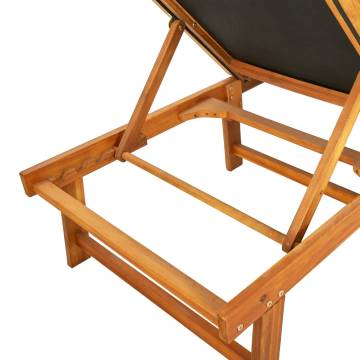 Stylish Acacia Wood Sun Lounger with Textilene | Hipo Market