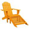 Garden Adirondack Chair with Ottoman Solid Fir Wood Orange Colour orange Quantity in Package 1 