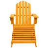 Garden Adirondack Chair with Ottoman - Solid Fir Wood in Orange