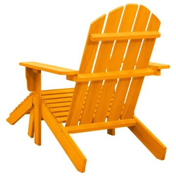 Garden Adirondack Chair with Ottoman - Solid Fir Wood in Orange