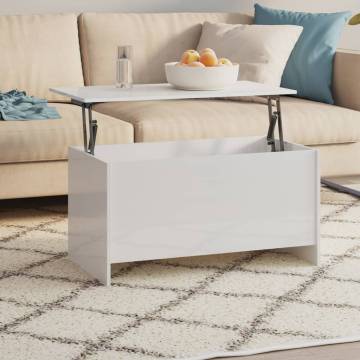 High Gloss White Coffee Table - Stylish & Functional Design