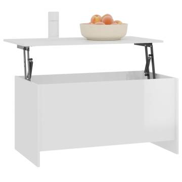 High Gloss White Coffee Table - Stylish & Functional Design