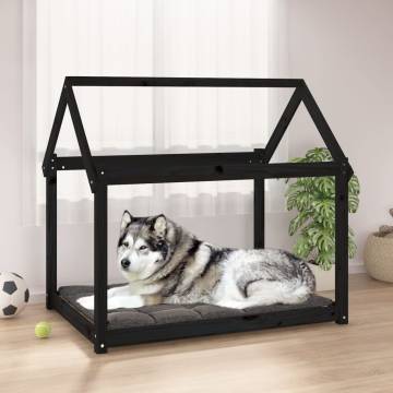 Dog Bed Black 111x80x100 cm - Solid Pinewood Style & Comfort