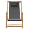 Deck Chair Bamboo & Canvas Dark Grey - Stylish & Durable